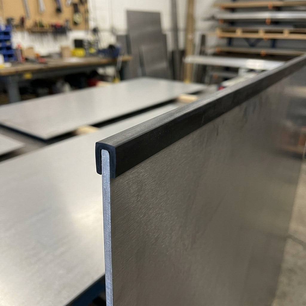 Square Rubber Edge Protector 14x13mm for 6mm Panels - 5m EPDM