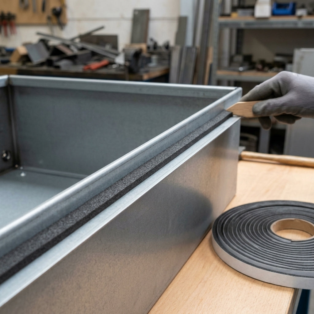 Black Expanded EPDM Foam Strip 9x9mm, Self Adhesive - 10m Roll
