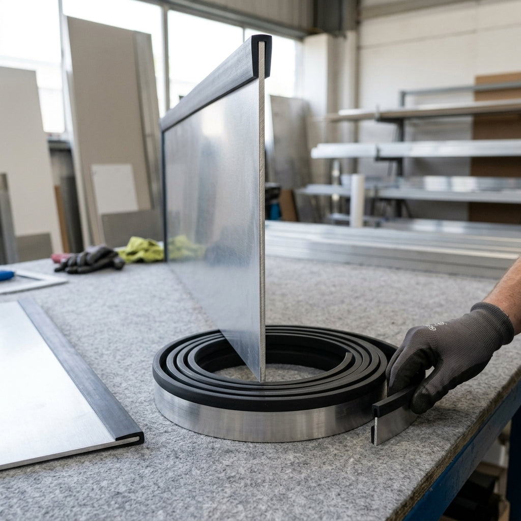 Square Rubber Edge Protector 14x13mm for 6mm Panels - 30m EPDM