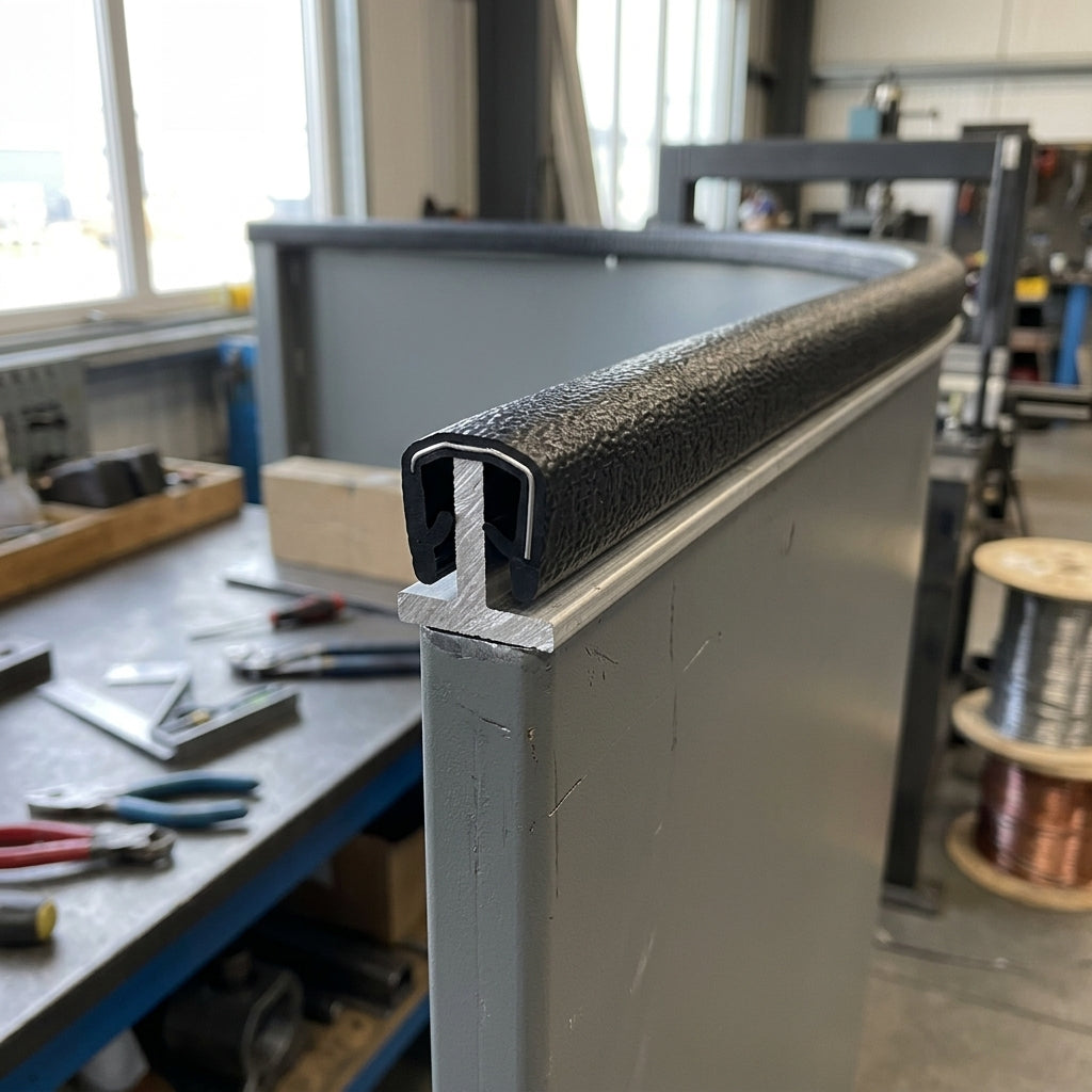 Steel-Reinforced Grip Edge Trim 15x17mm for 10-12mm Panels - 5m PVC