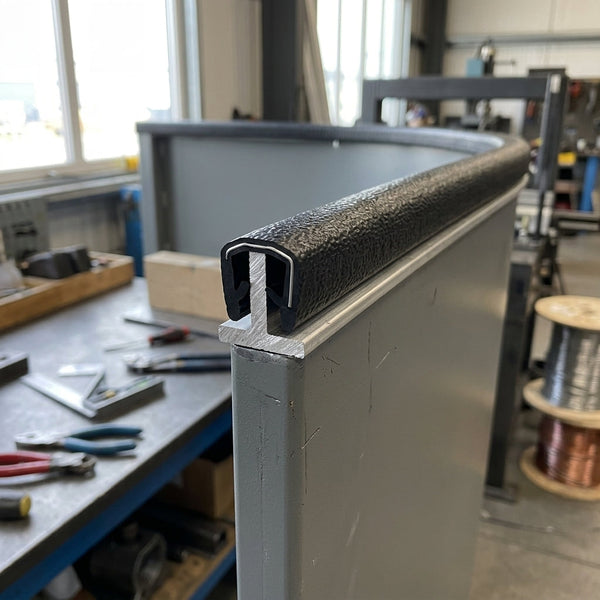 Steel-Reinforced Grip Edge Trim 15x17mm for 10-12mm Panels - 5m PVC